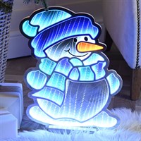 Festive 40cm Infinity Blue Light Up Christmas Snowman Decoration (P050891)