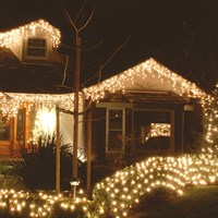 Festive 480 Snowing Icicle LED Christmas String Lights - Warm White (4 Way) (P057609)