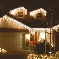 Festive 480 Snowing Icicle LED Christmas String Lights - White (4 Way) (P057608)