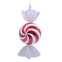 Festive 50cm Red & White Stripe Candy Ball Christmas Tree Decorations (P030670)