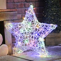 Festive 58cm Light Up Multicolour Twinkling Soft Acrylic Christmas Star (P041996)
