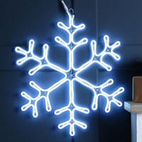 Festive 59cm Neon Flex Light Up Snowflake Christmas Decoration - White & Blue (P057658)