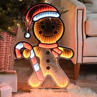 Festive 60cm Infinity Light Up Christmas Gingerbread Man Decoration (P050893)
