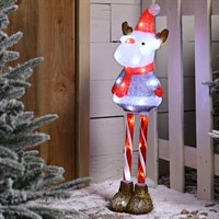 Festive 70cm Light Up Christmas Acrylic Candy Cane Leg Reindeer (P048973)