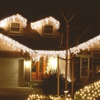 Festive 720 Snowing Icicle LED Christmas String Lights - White (4 Way) (P057611)