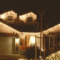 Festive 960 Snowing Icicle LED Christmas String Lights - Warm White (4 Way) (P057615)