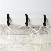 Festive Pack Of 16 Large Black Christmas Light Gutter Hooks (P053729)