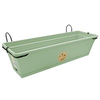 Florus Mediterran Balcony Trough Set 50cm Mint Green Plant Pot By Elho (1005181)