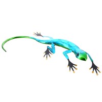 Fountasia Metal Ornament - Large Blue Gecko (440028)