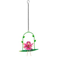 Fountasia Ornament - Fairy on Swing Rose 'Rosie' (95172)