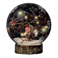 Fountasia Robin and Berry Snowglobe Light Up Christmas Decoration (421229)