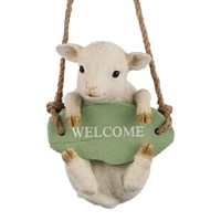 Garden Creations 18cm Welcome Lamb on Swing Resin Garden Ornament (VM3238800)