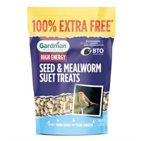 Gardman Seed & Mealworm Suet Treats 500G + 100% Extra Free Wild Bird Food (A04199)