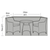 Garland 2 Seater Ex Large Bistro Garden Furniture Set Cover Black (W1390)