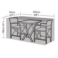 Garland 2 Seater Large Bistro Garden Furniture Set Cover Black (W1388)