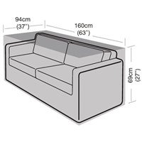 Garland 2 Seater Large Garden Furntiure Sofa Cover Black (W1658)
