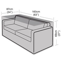 Garland 2 Seater Small Garden Furntiure Sofa Cover Black (W1654)