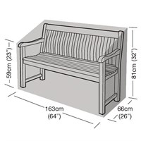 Garland 3 Seater Garden Bench Cover Black (W1492)