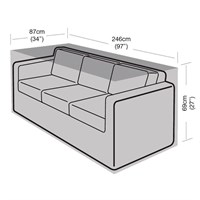 Garland 3 Seater Small Garden Furntiure Sofa Cover Black (W1670)