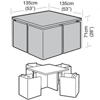 Garland 4 Seater Large Cube Garden Furniture Set Cover Black (W1638)