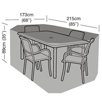 Garland 4 Seater Rectangular Garden Furniture Set Cover Black (W1408)