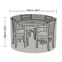 Garland 4 Seater Round Garden Furniture Set Cover Black (W1392)