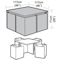 Garland 4 Seater Small Cube Garden Furniture Set Cover Black (W1630)