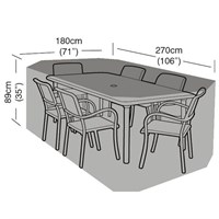 Garland 6 Seater Rectangular Garden Furniture Set Cover Green (W1208)