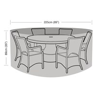 Garland 6 Seater Round Garden Furniture Set Cover Black (W1398)