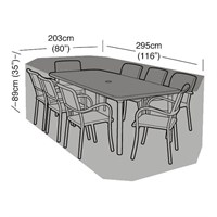 Garland 8 Seater Rectangular Garden Furniture Set Cover Black (W1416)