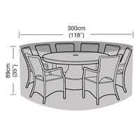 Garland 8 Seater Round Garden Furniture Set Cover Black (W1404)