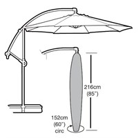 Garland Cantilever Garden Parasol Cover Black (W1456)