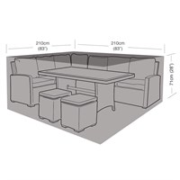 Garland Compact Square Casual Dining Garden Furniture Set Cover Black (W1639)