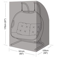 Garland Double Hanging Chair Garden Furntiure Cover Black (W1427)