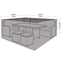 Garland Large Square Casual Dining Garden Furniture Set Cover Black (W1641)