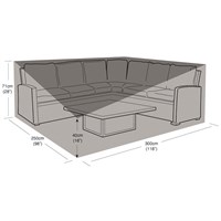 Garland Left Handed Casual Lounge Garden Furniture Set Cover Black (W1714)