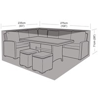 Garland Medium Casual Dining Garden Furniture Set Cover Black (W1643)