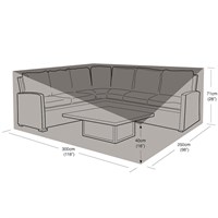 Garland Right Handed Casual Lounge Garden Furniture Set Cover Black (W1716)