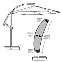 Garland Sail Garden Parasol Cover Black (W1460)