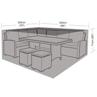 Garland Small Casual Dining Garden Furniture Set Cover Black (W1644)