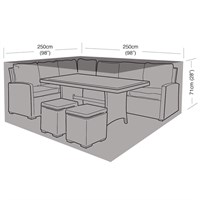 Garland Small Square Casual Dining Garden Furniture Set Cover Black (W1640)