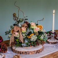 Gingerbread Cottage Festive Tin Table Arrangement