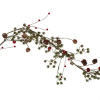 Gisela Graham Christmas 1.2m Conifer, Cones & Red Berries Artificial Christmas Garland (40202)