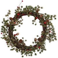 Gisela Graham Christmas 41cm Cedar Pine Christmas Door Wreath with Bells & Cones (40188)