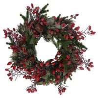Gisela Graham Christmas 50cm Rosehip & Pine Cone Artificial Christmas Wreath (40097)