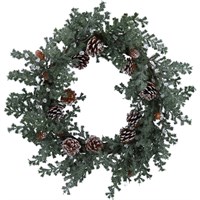 Gisela Graham Christmas 65cm Frosted Pine Cone Fir Wreath Artificial Christmas Wreath (40117)