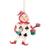 Gisela Graham Christmas Alice in Wonderland Playing Card Men Clubs Hanging Christmas Tree Decoration (12548)