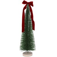 Gisela Graham Christmas Bristle Tree Large Red Bow Table Decoration (39267)