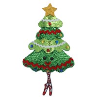 Gisela Graham Christmas Fabric Smiling Christmas Tree Hanging Tree Decoration (10933)