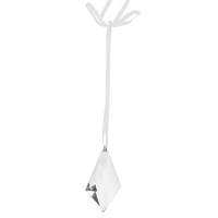 Gisela Graham Christmas Glass Diamond Shape with White Ribbon Hanging Tree Decoration (15023)